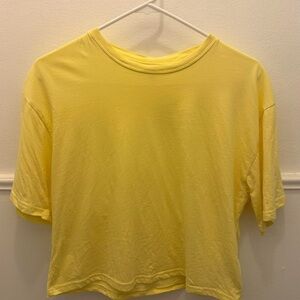 Athleta True Cotton Crop Tee in Citron (DISCONTINUED COLOR), size S
